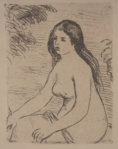 座った女性のヌード 作： Pierre Auguste Renoir