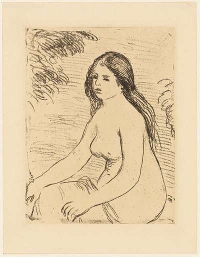 座っている裸の女性 作： Pierre Auguste Renoir