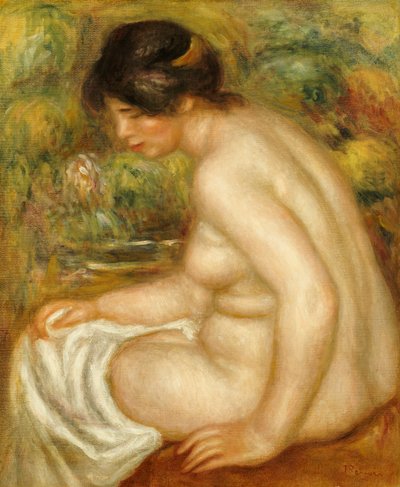 座っている入浴者の側面図 作： Pierre Auguste Renoir