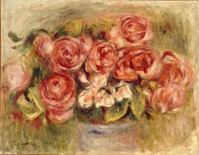花瓶の中のバラの静物、1880年代と1890年代 作： Pierre Auguste Renoir