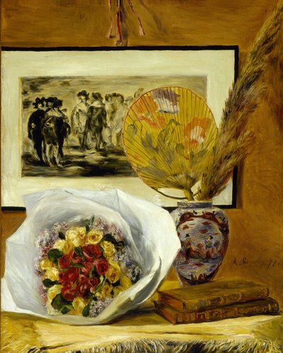 ブーケのある静物、1871 作： Pierre Auguste Renoir