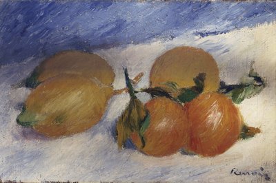 レモンとオレンジのある静物、1881 作： Pierre Auguste Renoir