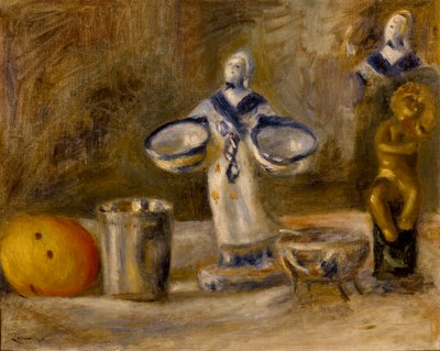 ファイアンスの人物のある静物、1880年頃 作： Pierre Auguste Renoir