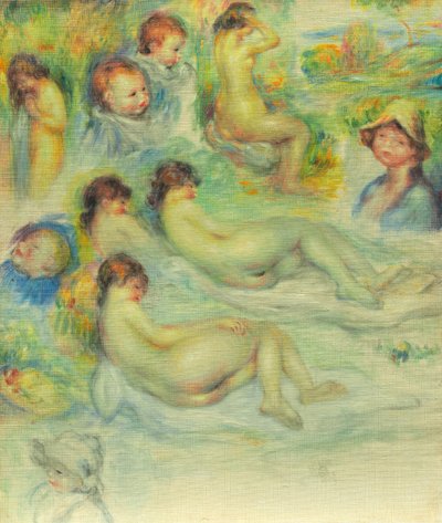 ピエール・ルノワールの研究、彼の母、アリーヌ・シャリゴット、ヌード、風景、188586. 作： Pierre Auguste Renoir