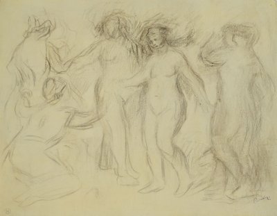 パリの審判のための研究; Le Jugement de Parisのための研究、 作： Pierre Auguste Renoir