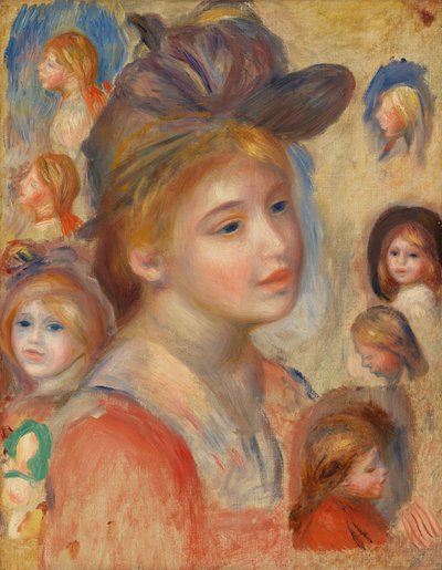 女の子の頭の研究 作： Pierre Auguste Renoir