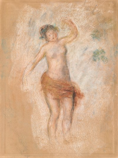 「オイディプスレックス」のために踊る牧神の女性の研究c。 1900 作： Pierre Auguste Renoir