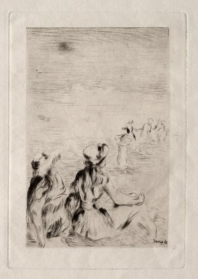 ベルナーヴァルのビーチで。 作： Pierre Auguste Renoir