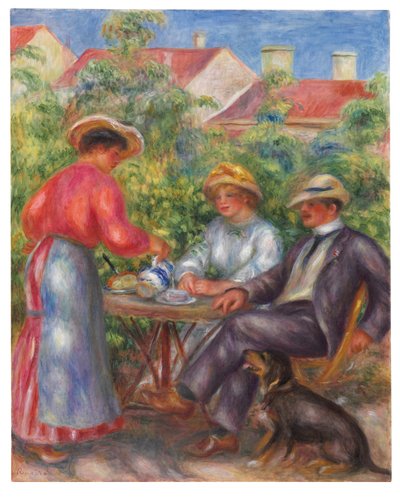 一杯のお茶、または庭、c.1906-07 作： Pierre Auguste Renoir