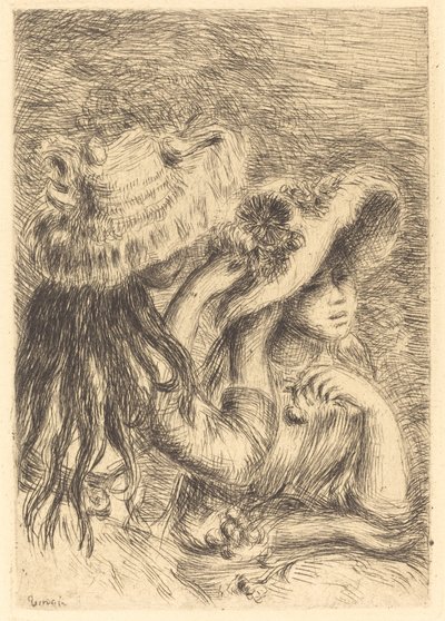帽子のピン 帽子のピン、1894 年。 作： Pierre Auguste Renoir