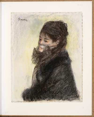 ベールに包まれた女 1877-79年頃 （チョーク、パステル、紙） 作： Pierre Auguste Renoir