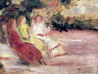 公園にいる3人の女性 作： Pierre Auguste Renoir