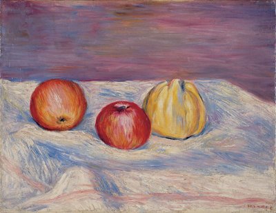 2つのリンゴとマルメロ。 2つのリンゴとカリン、1900年頃 作： Pierre Auguste Renoir