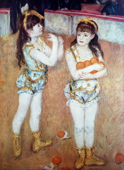 2 つの小さなサーカスの女の子 作： Pierre Auguste Renoir