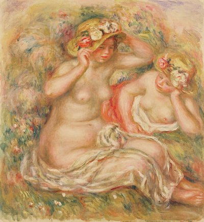 帽子をかぶった二人のヌード 作： Pierre Auguste Renoir