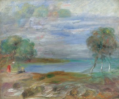 水辺の二人 作： Pierre Auguste Renoir