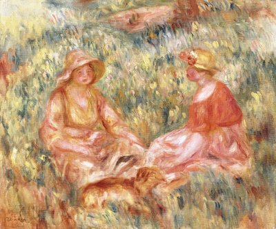 草の中の二人の女性、1910年頃 作： Pierre Auguste Renoir