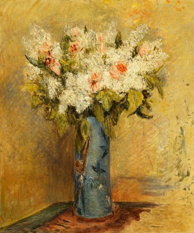 リリーとバラの花瓶、1870年頃 作： Pierre Auguste Renoir