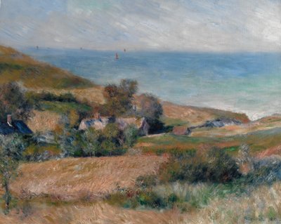 1880年、ノルマンディーのWargemont近くの海岸の眺め。 作： Pierre Auguste Renoir