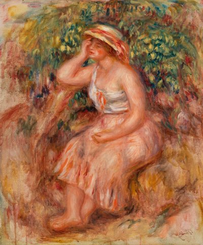 空想する女性 作： Pierre Auguste Renoir