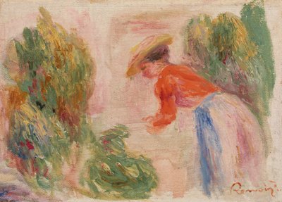 花を集める女性 作： Pierre Auguste Renoir