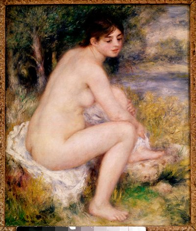 風景画の中の女性のヌード ピエール・オーギュスト・ルノワール（1841-1919）の作品 1883年 パリ オルセー美術館 作： Pierre Auguste Renoir