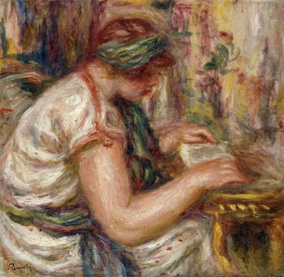 アラビアのドレスを読む女性;アラブブラウス読書の女、1919年 作： Pierre Auguste Renoir
