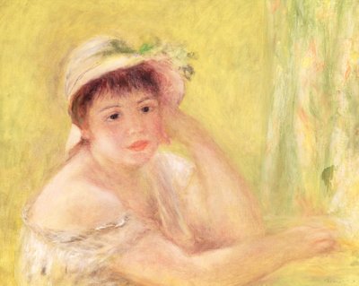 麦わら帽子の女性、1879 作： Pierre Auguste Renoir