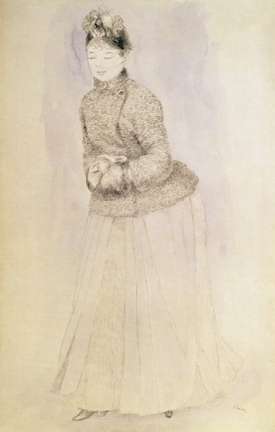 マフを持つ女性 作： Pierre Auguste Renoir