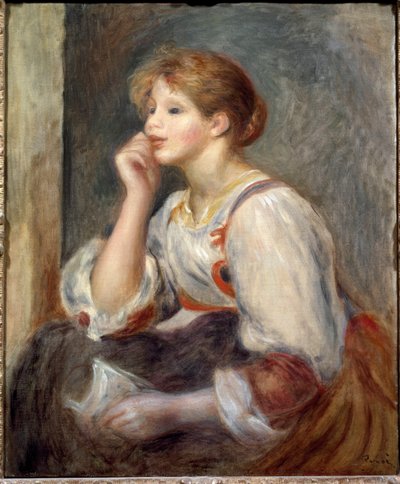 手紙を持つ女性 作： Pierre Auguste Renoir