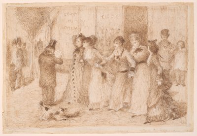 外大通りの労働者の娘たち（エミール・ゾラ『アソモワール』の挿絵） 作： Pierre Auguste Renoir