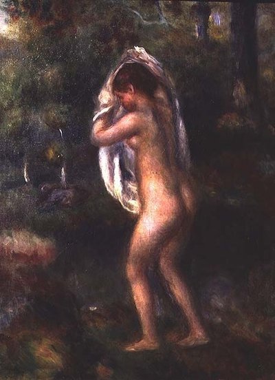 脱衣する少女（油彩・キャンバス 作： Pierre Auguste Renoir