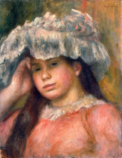 帽子の少女、1892-1894年。 作： Pierre Auguste Renoir