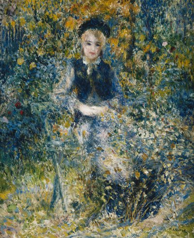 ベンチの上の少女;ベンチの少女、1875 作： Pierre Auguste Renoir