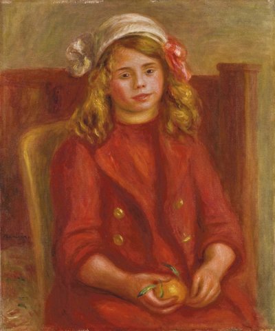 オレンジを持つ少女;フィレットアルオレンジ、1911 作： Pierre Auguste Renoir
