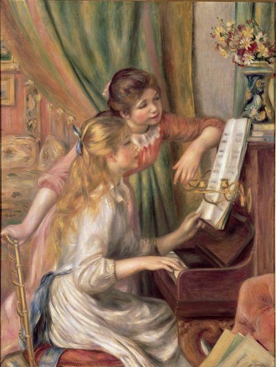 ピアノに寄る少女たち 作： Pierre Auguste Renoir