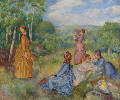 バドミントンをする若い女性、1887年頃 作： Pierre Auguste Renoir