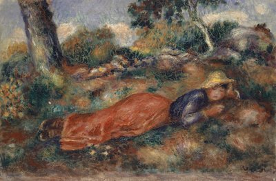草の上に横たわる若い女性 草の上に横たわる若い女性、1890～1895年頃。 作： Pierre Auguste Renoir
