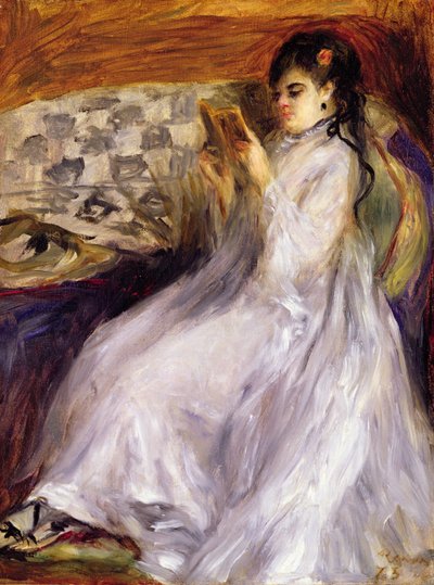 若い女性の読書、1873年頃（キャンバスに油彩） 作： Pierre Auguste Renoir