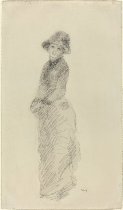 立っている若い女性、c。 1880年。 作： Pierre Auguste Renoir