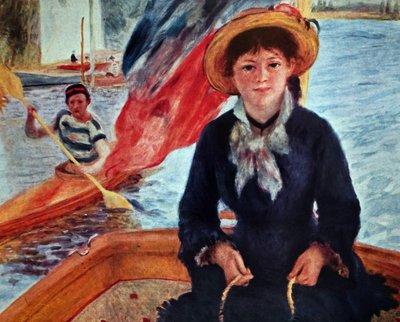ボートに乗った若い女性 (リーゼ・トレホ) 作： Pierre Auguste Renoir
