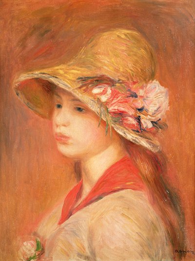 帽子の若い女性 作： Pierre Auguste Renoir