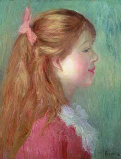 長い髪の少女（1890） 作： Pierre Auguste Renoir
