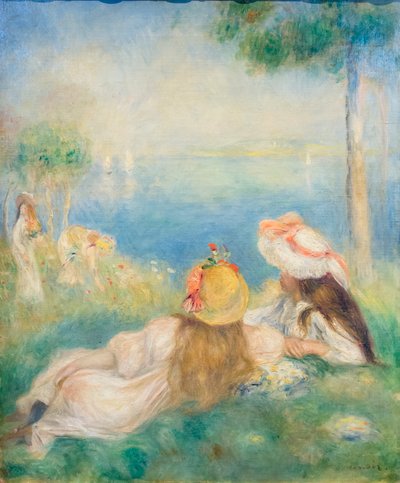 海辺の少女たち、c. 1894年（キャンバスに油彩） 作： Pierre Auguste Renoir