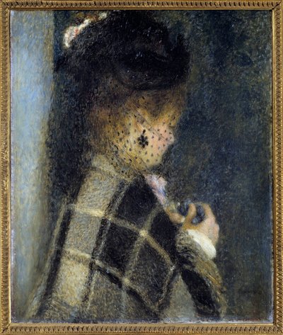 ベールをつけた若い女性 ピエール・オーギュスト・ルノワール（1841-1919）の絵画 1870年頃 日0,61x0,51 m パリ、オルセー美術館 - ベールを被った若い女性。ピエール・オーギュスト・ルノワール（1841-1919）の絵画、1870年頃。0.61×0.51 m パリ、オルセー美術館 作： Pierre Auguste Renoir