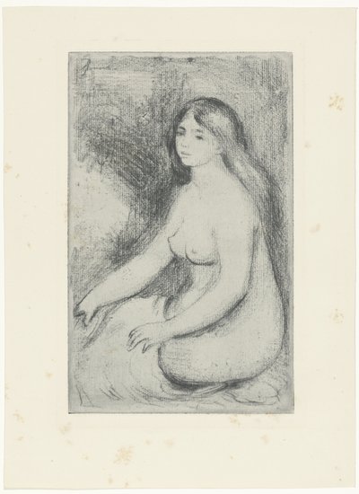 座っている裸の女性 ベニューズ アシス 作： Pierre Auguste Renoir