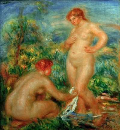 入浴者2名 作： Pierre Auguste Renoir