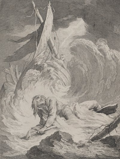 インドから帰国したラザリーユは難破しました..., ca. 1717-60。 作： Pierre Aveline