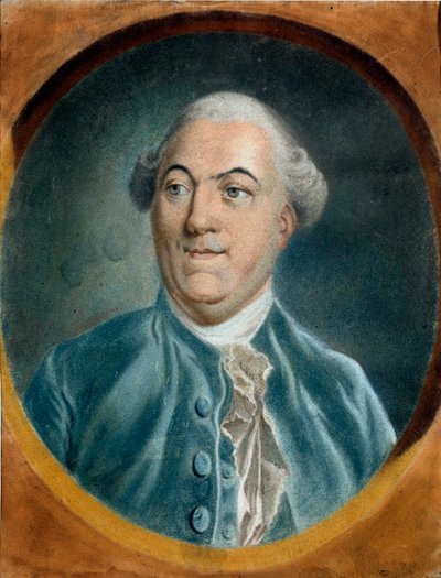 ジャック・ネッカーの肖像 (1732-1804) ピエール・ボーデマン (1729-1808) によるパステル大臣の絵画 18 世紀 トロワ美術館 デ ボザール 作： Pierre Baudemant