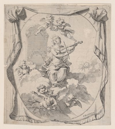 天使に支えられた雲の上の聖セシリア, 1696., 1696. 作： Pierre Berchet